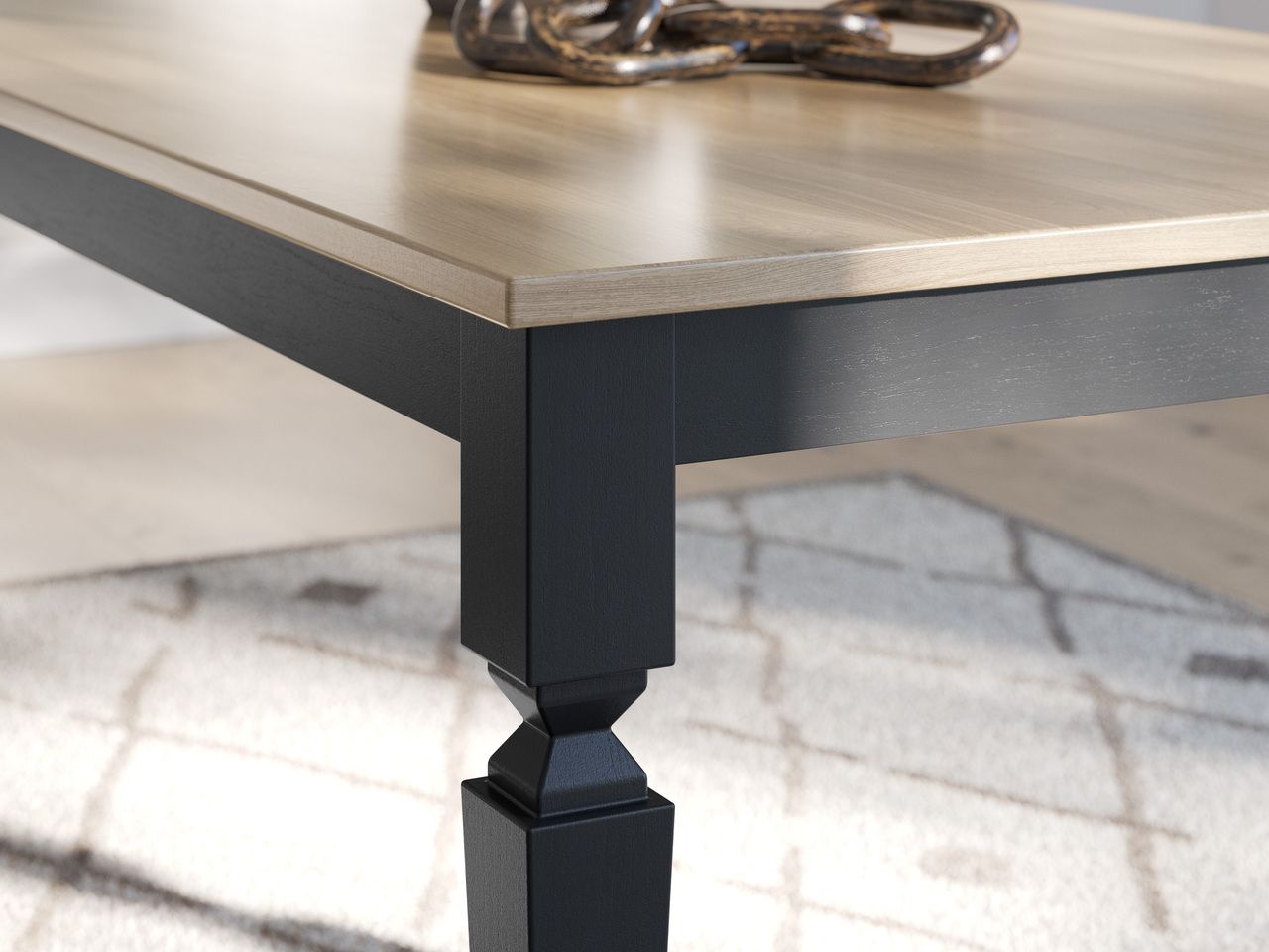 Mendinfort Dining Table In Grayish Brown/Black NCD59125