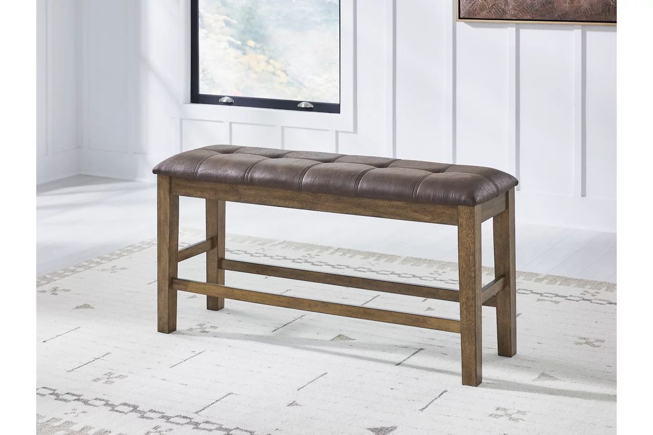 Vallister Counter Height Dining Bench In Light Brown NCD59209