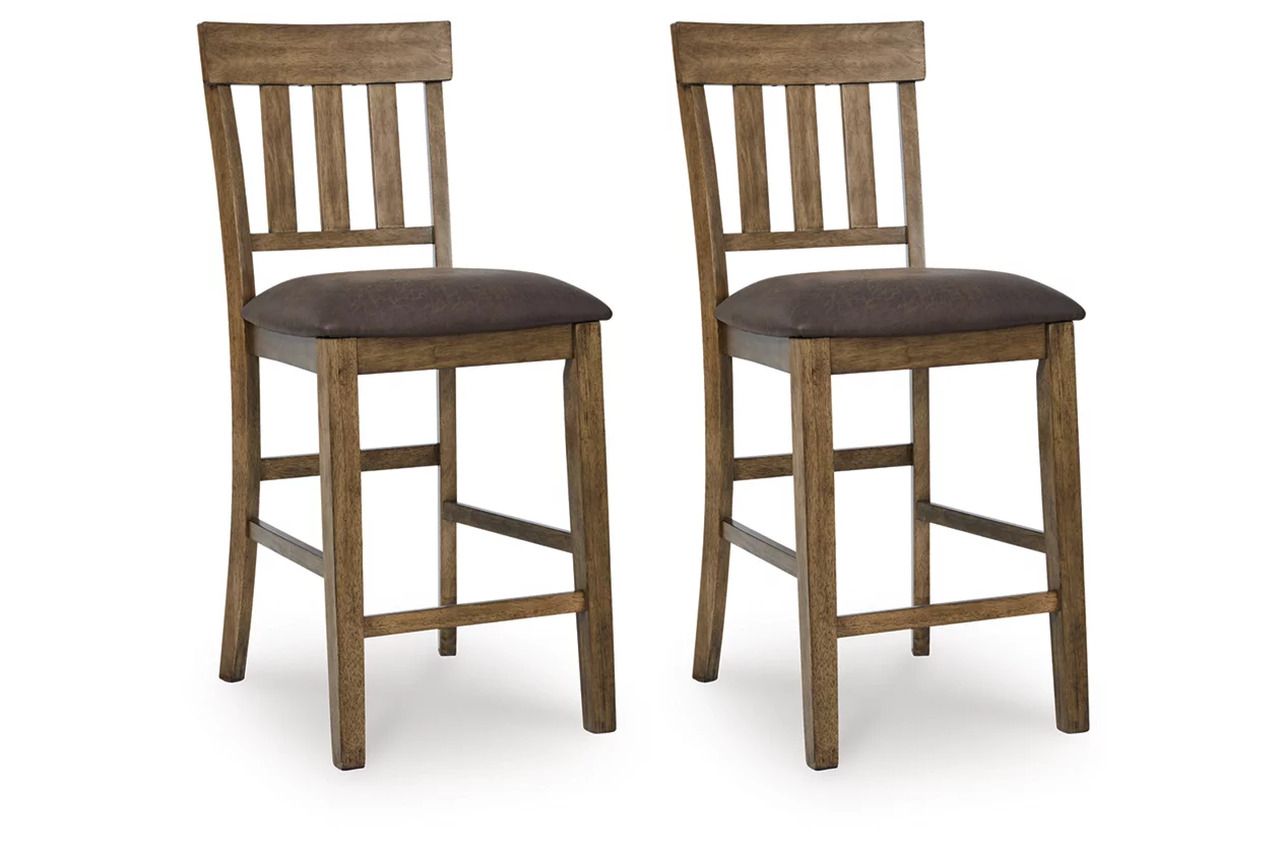 Vallister Counter Height Barstool Set of 2 In Light Brown NCD592124