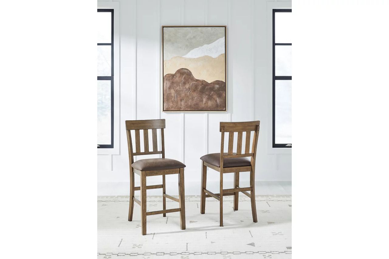 Vallister Counter Height Barstool Set of 2 In Light Brown NCD592124