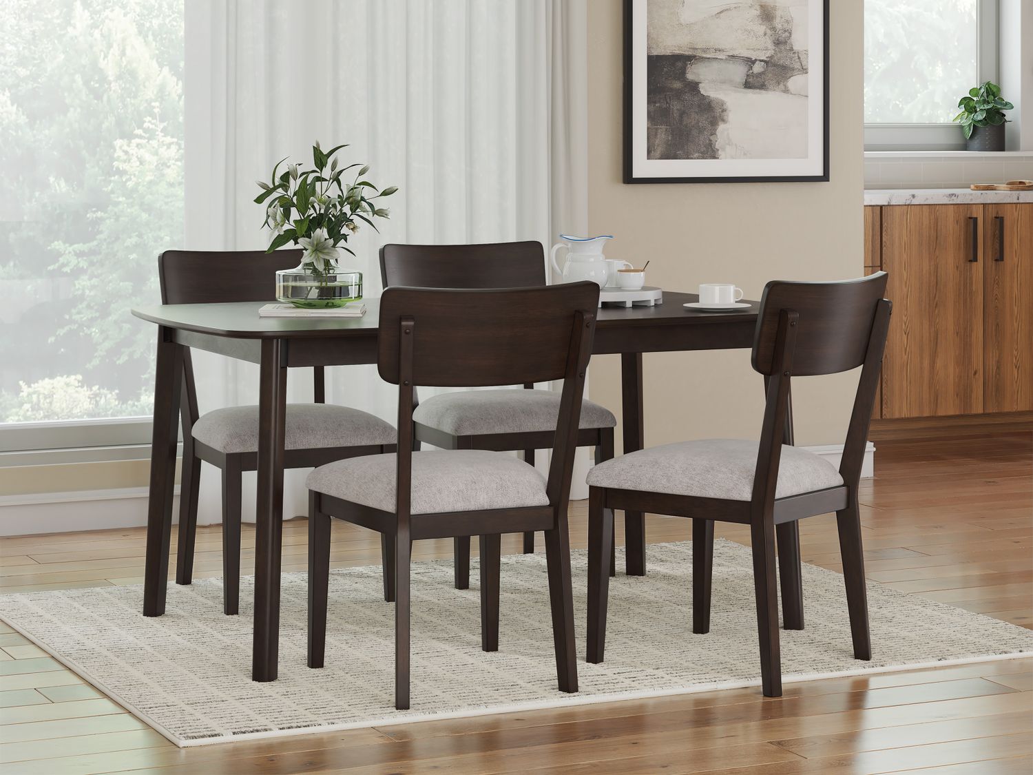 Favelon Dining Table and 4 Chairs In Merlot NCD607225
