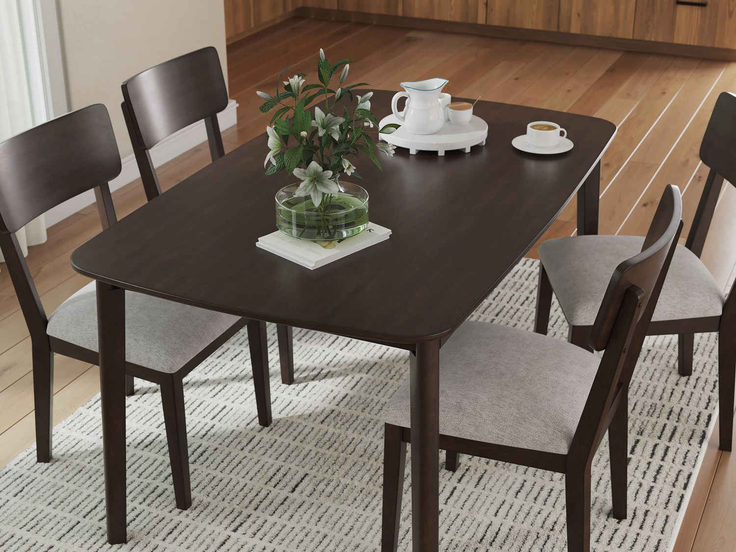 Favelon Dining Table and 4 Chairs In Merlot NCD607225