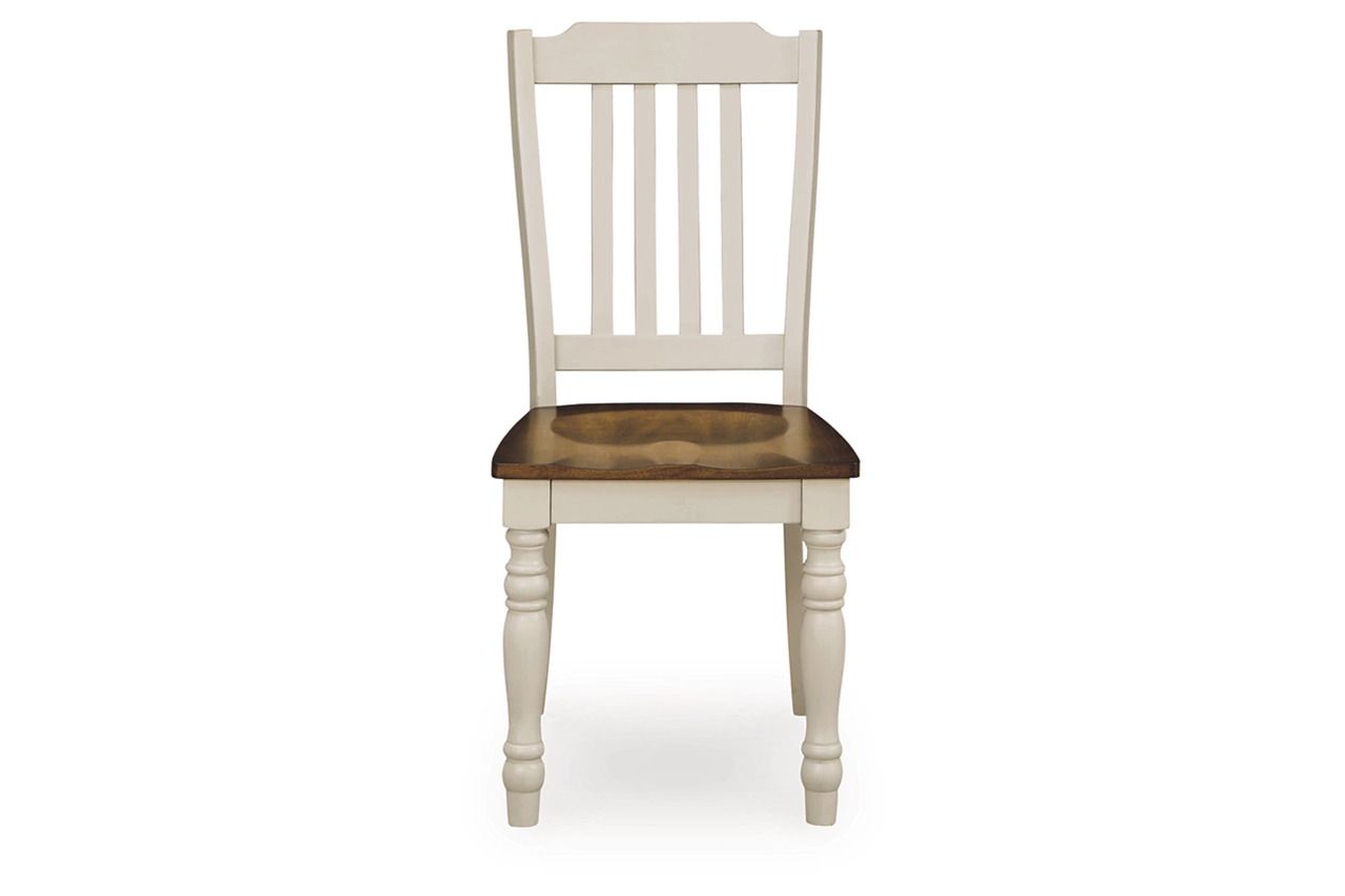Waverun Dining Chair Set of 2 In Antique White and Brown NCD61601