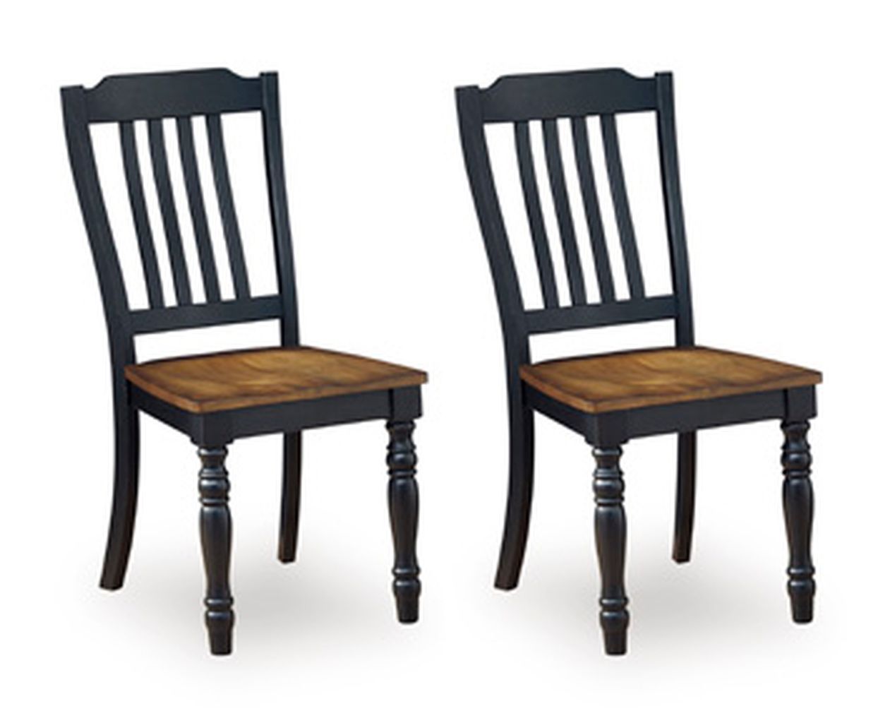 Phillinger Dining Chair Set of 2 In Black and Brown NCD61901