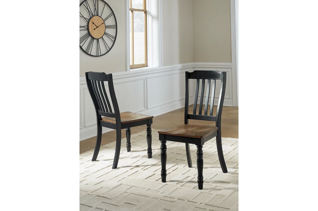 Phillinger Dining Chair Set of 2 In Black and Brown NCD61901