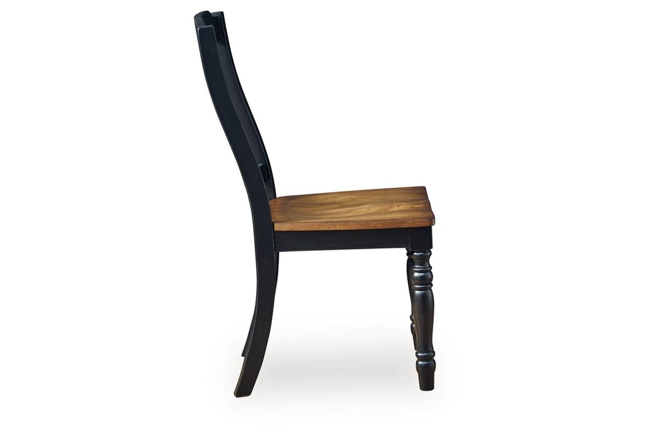 Phillinger Dining Chair Set of 2 In Black and Brown NCD61901
