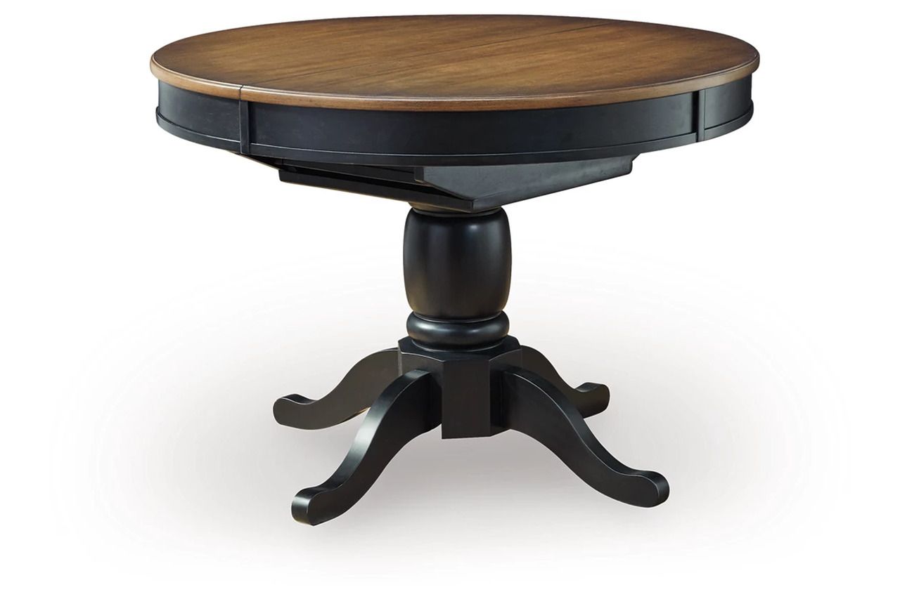 Phillinger Extension Dining Room Set In Black and Brown NCD619D2