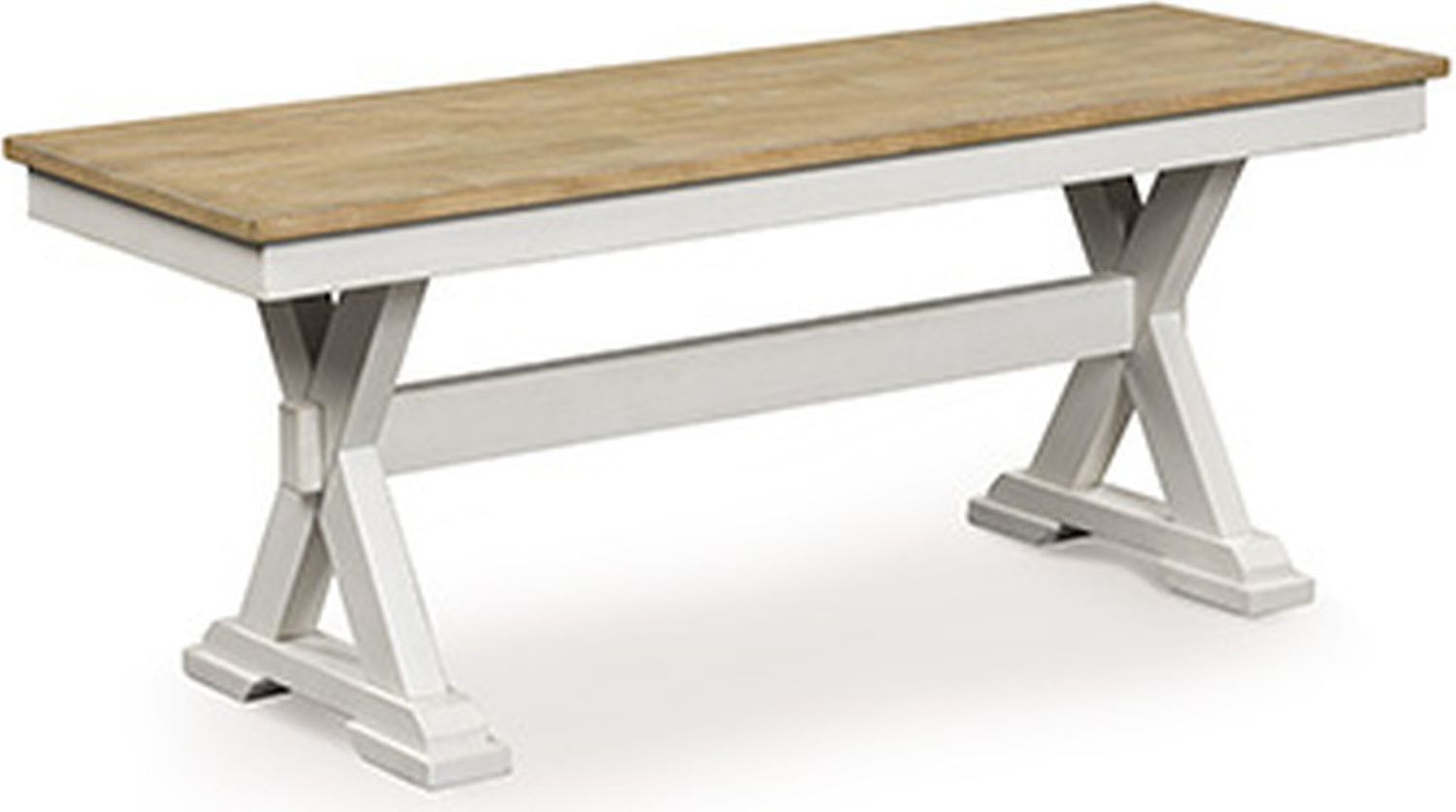 Westlinport 48 Inch Dining Bench In Natural and Antique White NCD62700