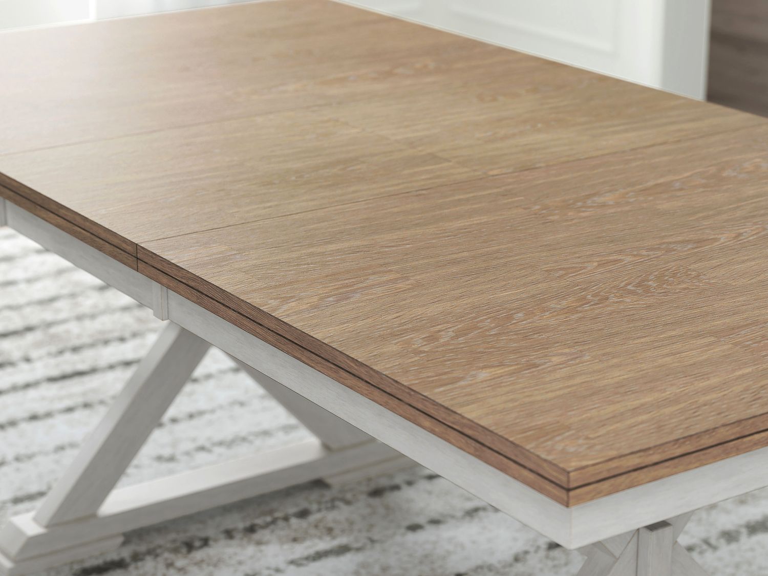 Westlinport Dining Butterfly Extension Table In Natural and Antique White NCD62735