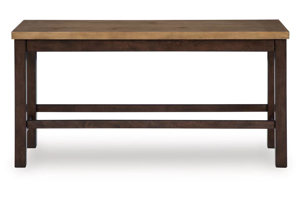 Sharlander Counter Height Dining Bench In Light Brown and Dark Brown NCD65109