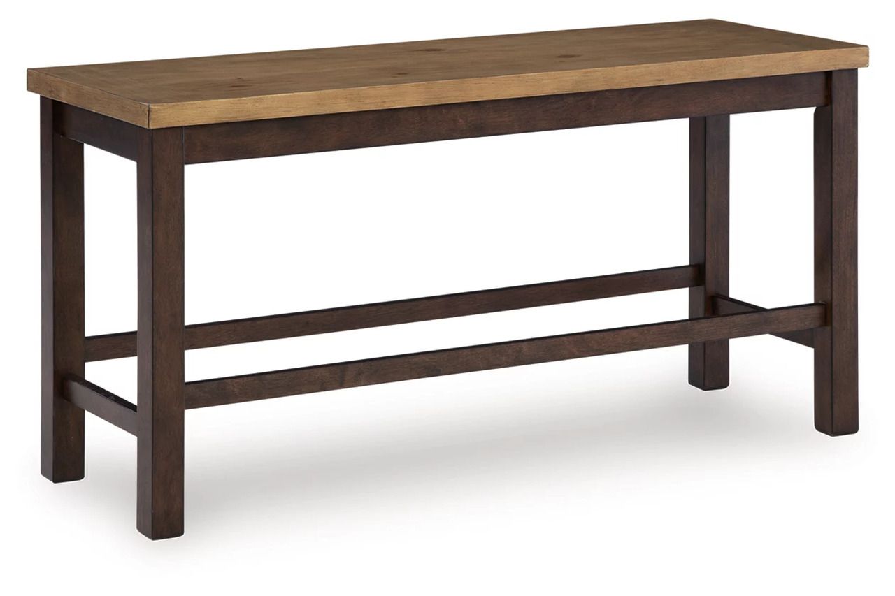 Sharlander Counter Height Dining Bench In Light Brown and Dark Brown NCD65109