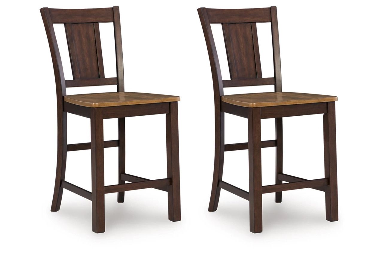 Sharlander Counter Height Barstool Set of 2 In Light Brown and Dark Brown NCD651124