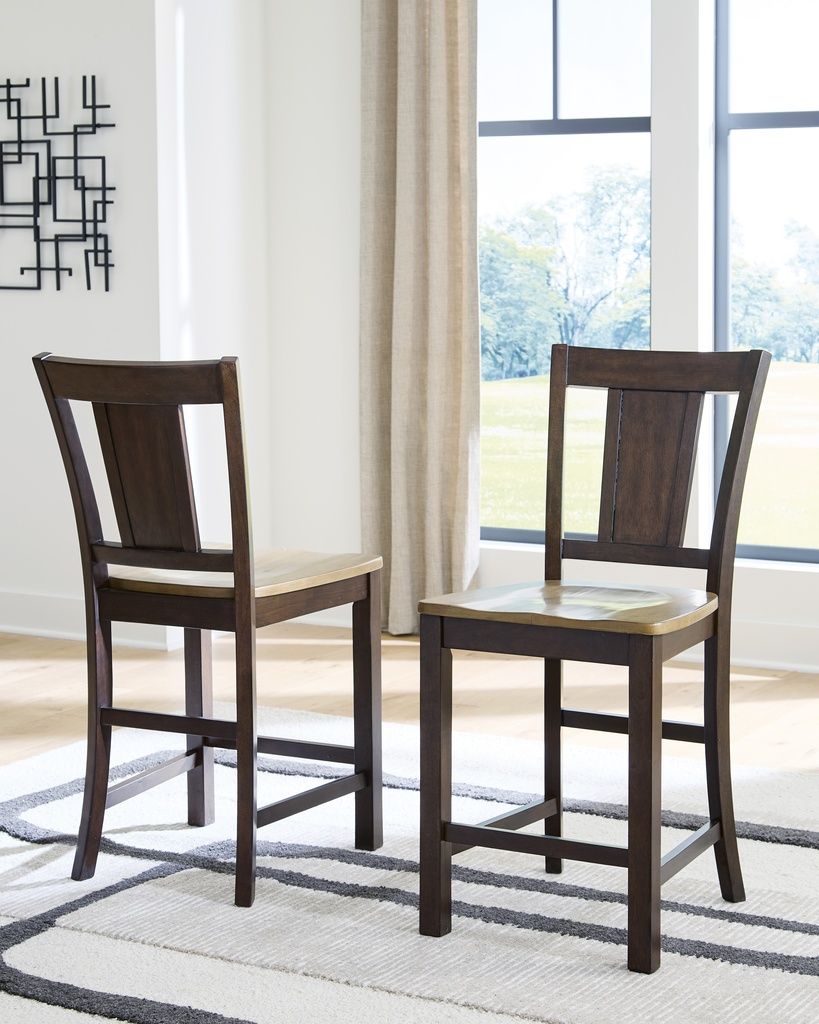 Sharlander Counter Height Barstool Set of 2 In Light Brown and Dark Brown NCD651124