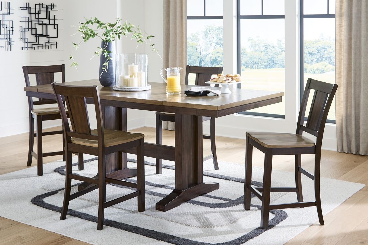 Sharlander Counter Height Barstool Set of 2 In Light Brown and Dark Brown NCD651124