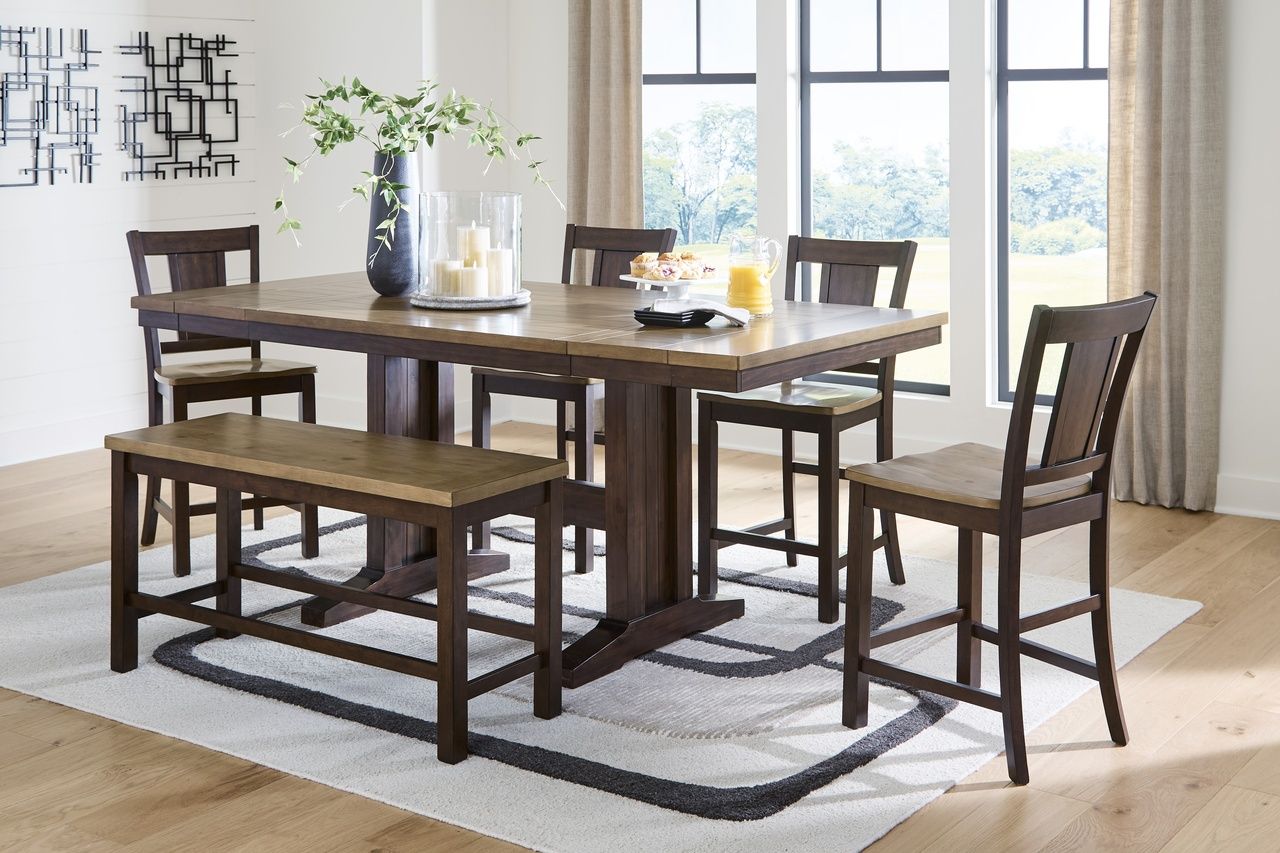 Sharlander Counter Height Barstool Set of 2 In Light Brown and Dark Brown NCD651124