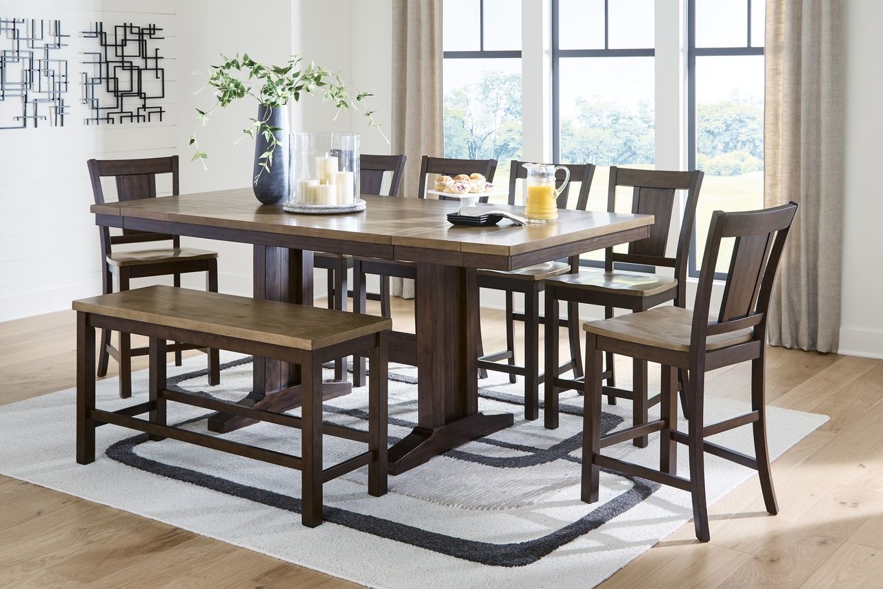 Sharlander Counter Height Barstool Set of 2 In Light Brown and Dark Brown NCD651124