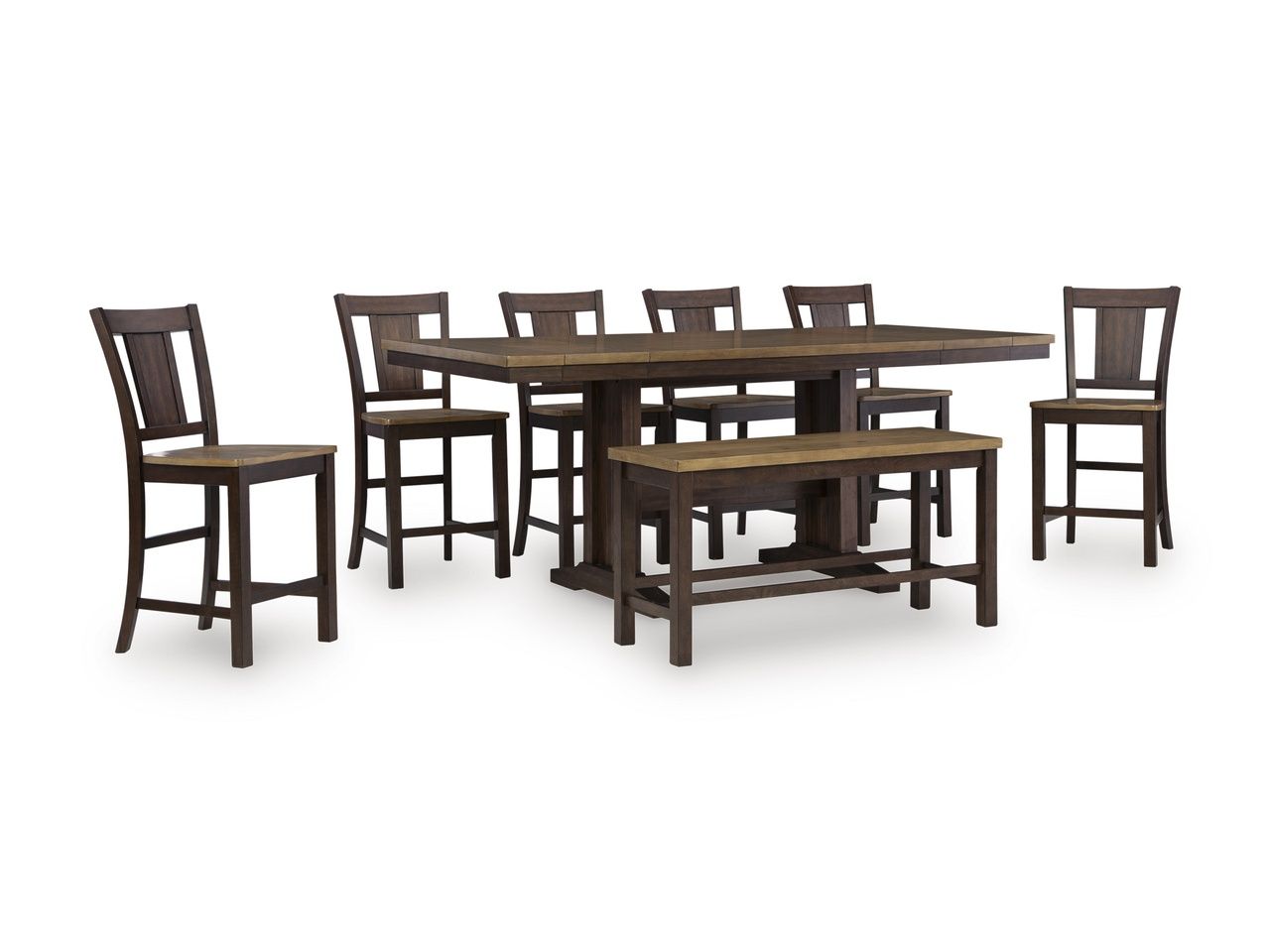 Sharlander Counter Height Dining Extension Table In Light Brown and Dark Brown NCD65132