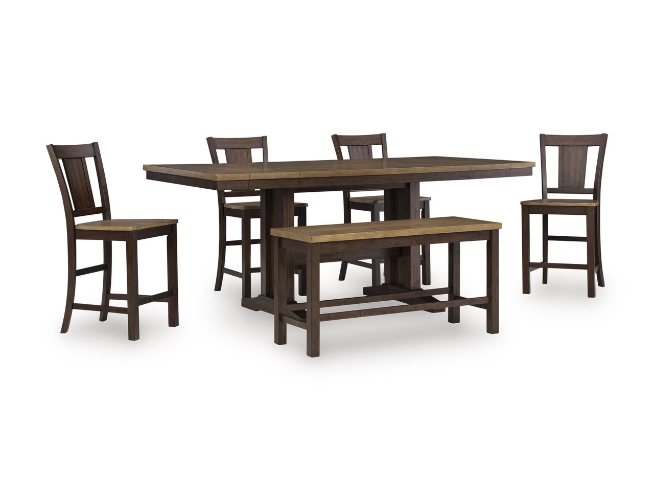 Sharlander Counter Height Dining Extension Table In Light Brown and Dark Brown NCD65132