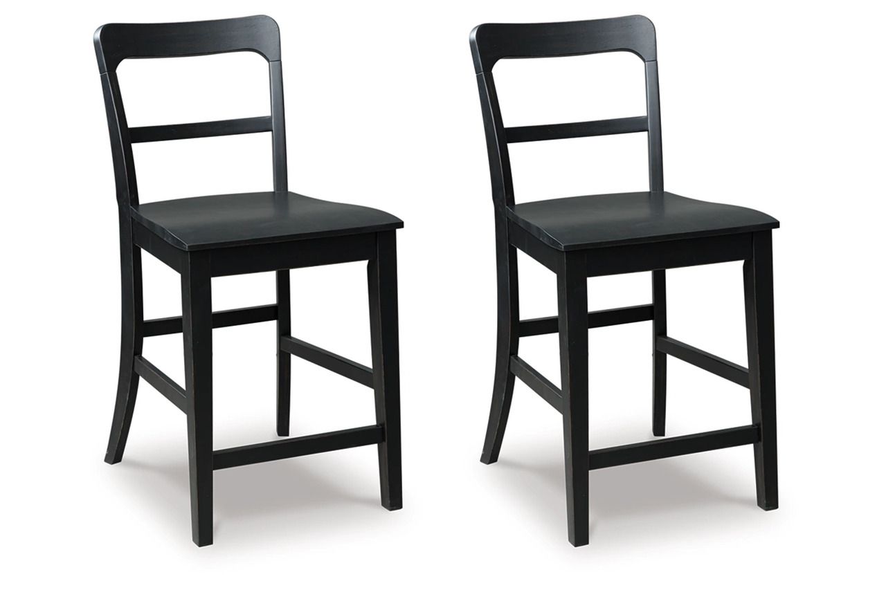 Basinger Counter Height Barstool Set of 2 In Black NCD824124