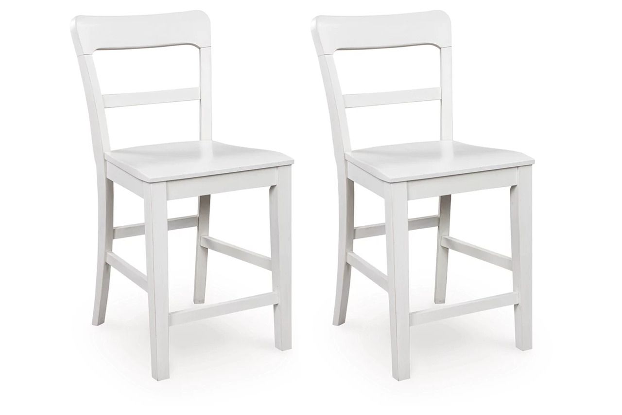 Basinger Counter Height Barstool Set of 2 In White NCD824224