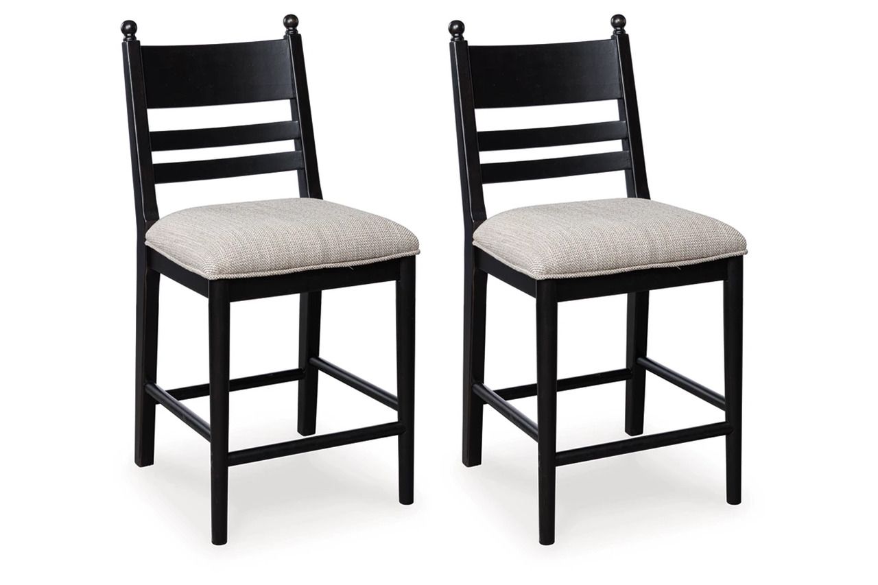Basinger Counter Height Barstool Set of 2 In Black NCD824724
