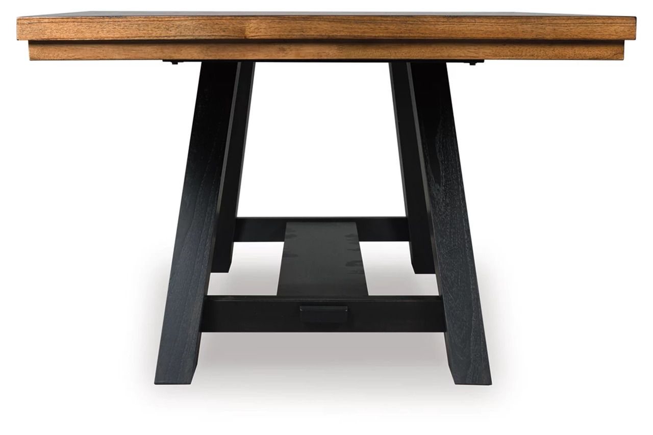 Basinger Dining Extension Table In Brown and Black NCD824D11