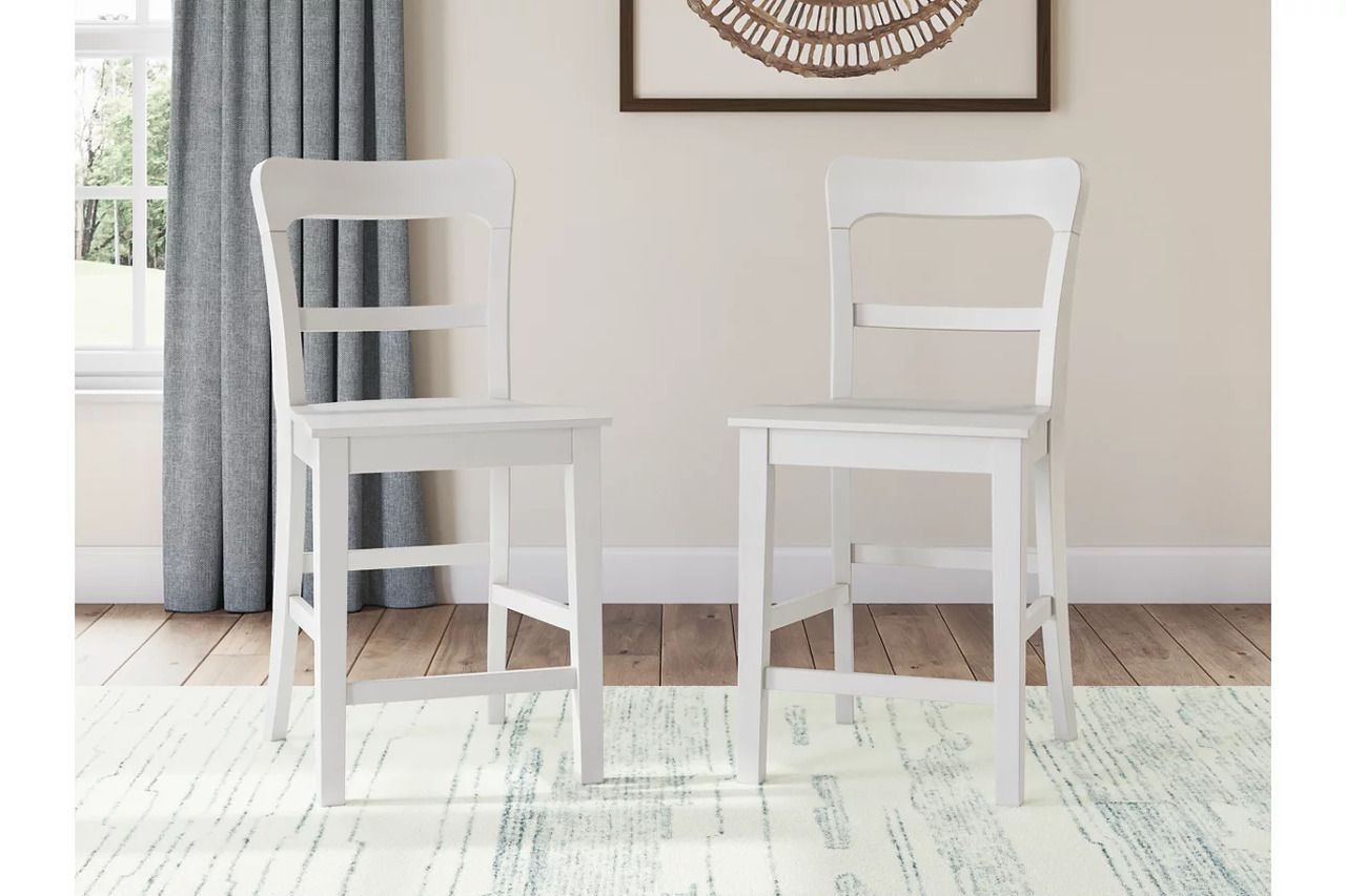 Basinger Counter Height Dining Room Set In White and Brown NCD824D13