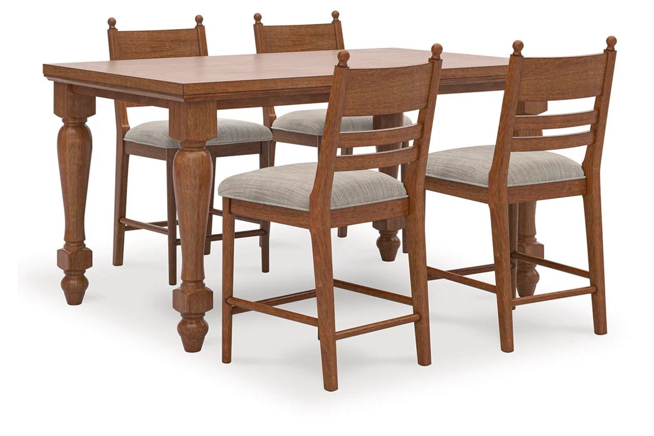 Basinger Counter Height Dining Room Set In Brown NCD824D19