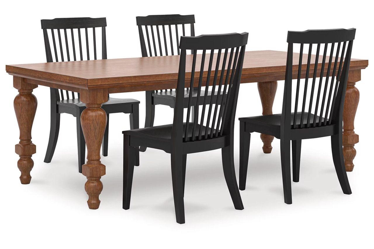 Basinger Dining Room Set In Brown and Black NCD824D22