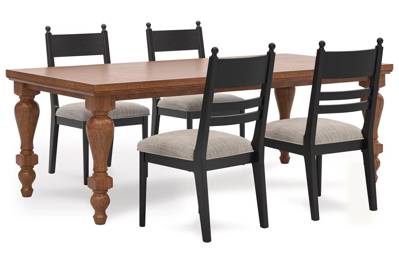 Basinger Dining Room Set In Brown and Black NCD824D25