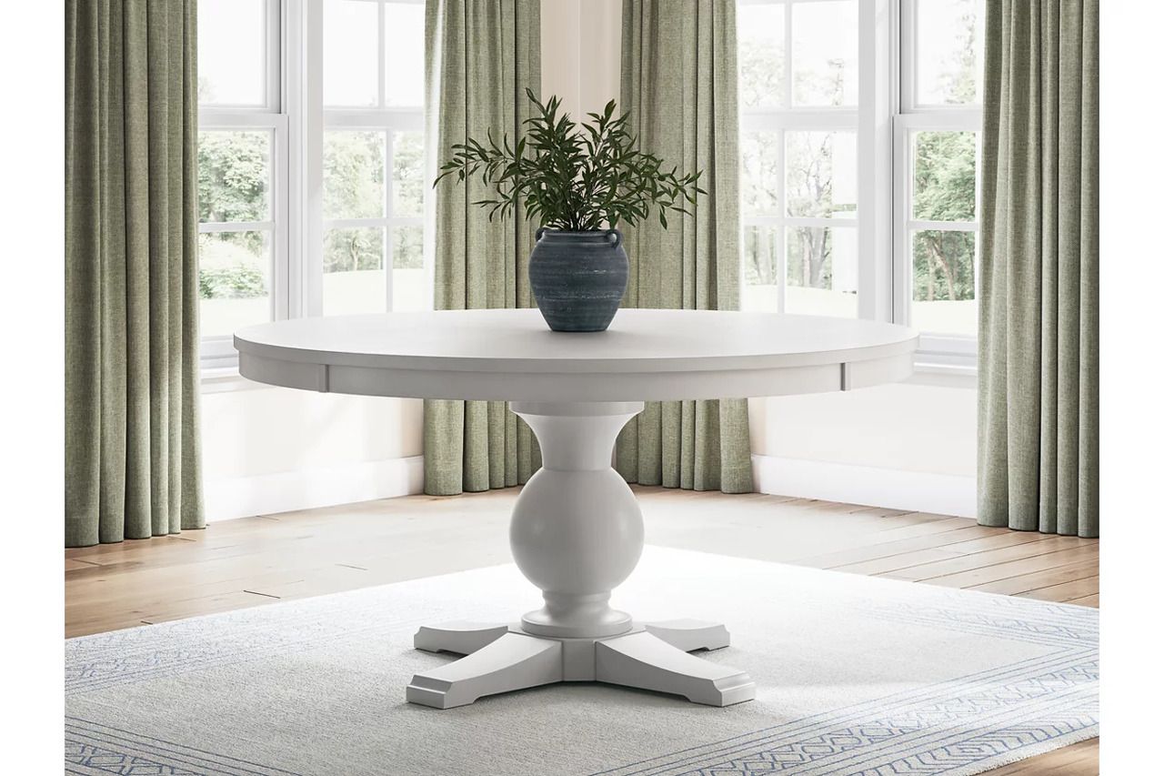 Basinger Dining Room Set In White and Brown NCD824D27