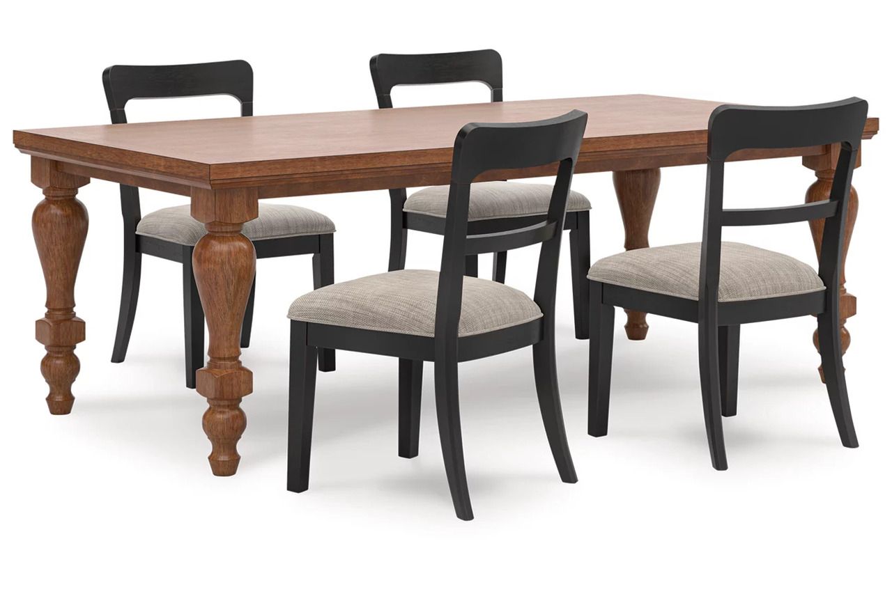 Basinger Dining Room Set In Brown and Black NCD824D3