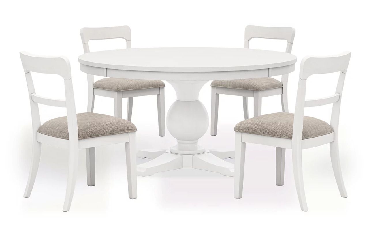 Basinger Dining Room Set In White NCD824D5