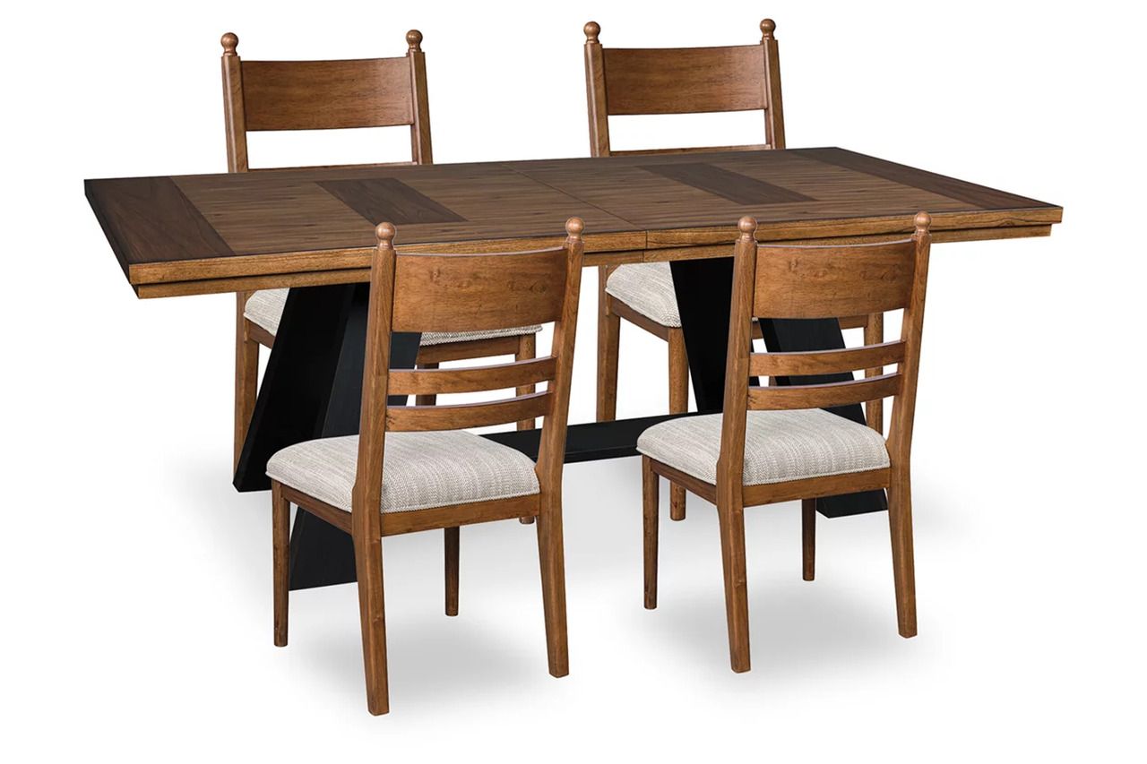 Basinger Extension Dining Room Set In Brown and Black NCD824D7