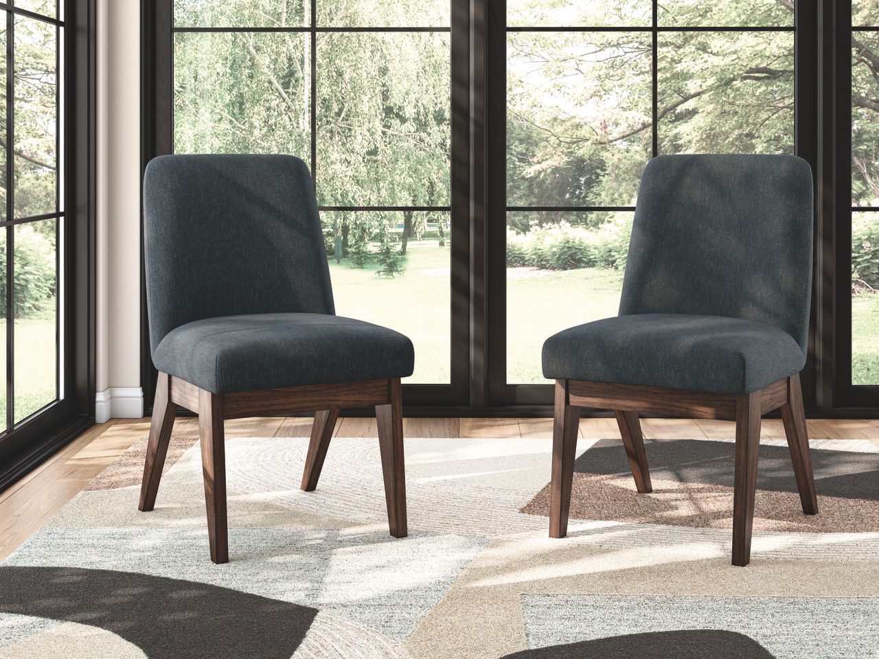 Yingden Dining Chair Set of 2 In Dark Brown NCD85701