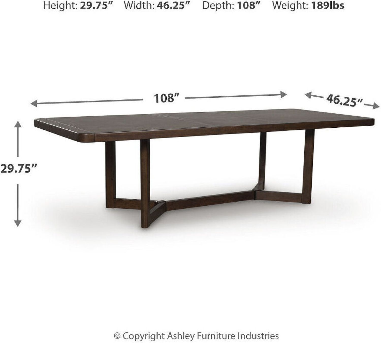Yingden Dining Extension Table In Dark Brown NCD85735
