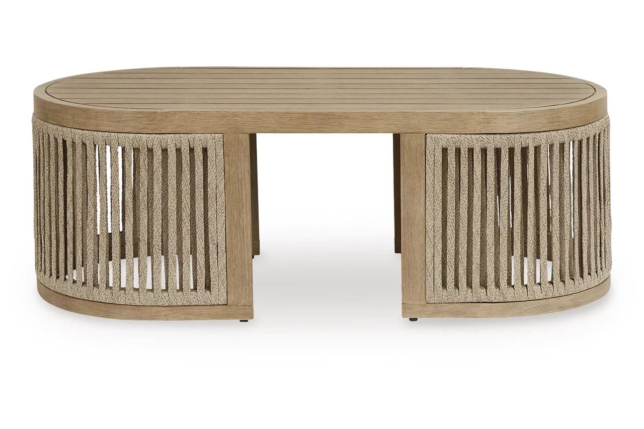 Vision Lane Outdoor Coffee Table In Beige NCP604701