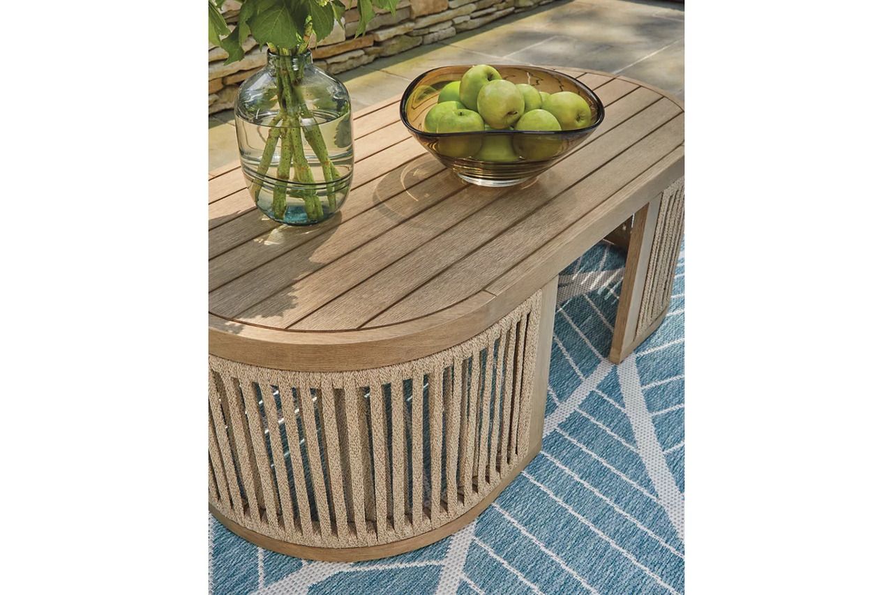 Vision Lane Outdoor Coffee Table In Beige NCP604701