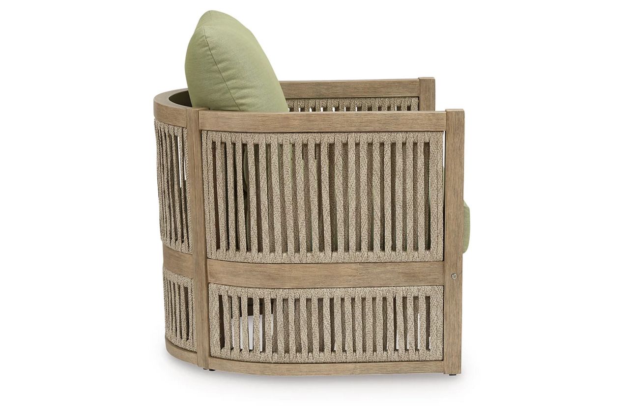 Vision Lane Outdoor Lounge Chair Set of 2 In Green and Beige NCP604820