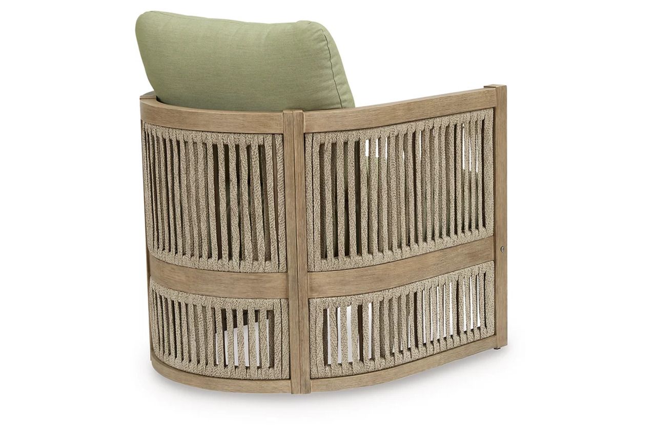 Vision Lane Outdoor Lounge Chair Set of 2 In Green and Beige NCP604820