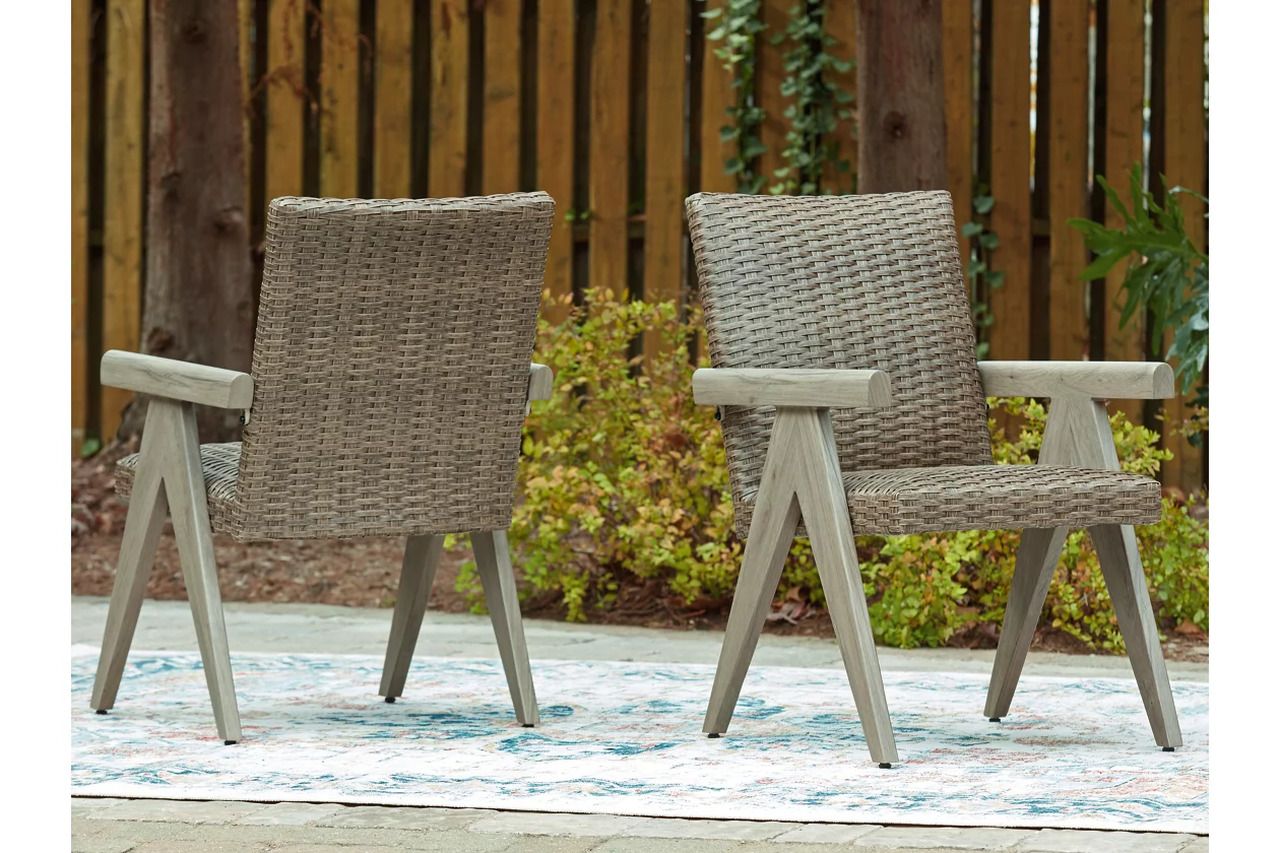 Haven Retreat Outdoor Arm Chair Set of 2 In Beige NCP690601A