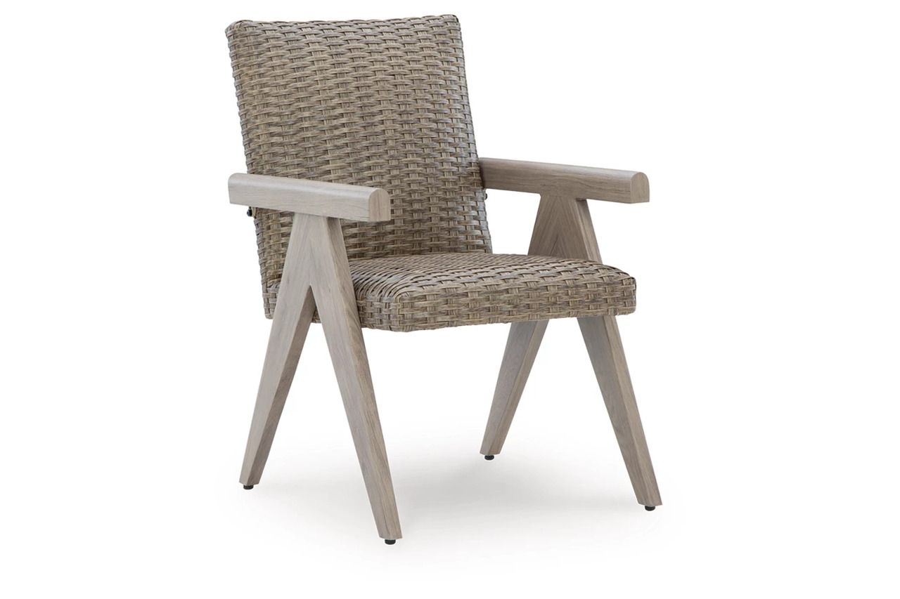 Haven Retreat Outdoor Arm Chair Set of 2 In Beige NCP690601A