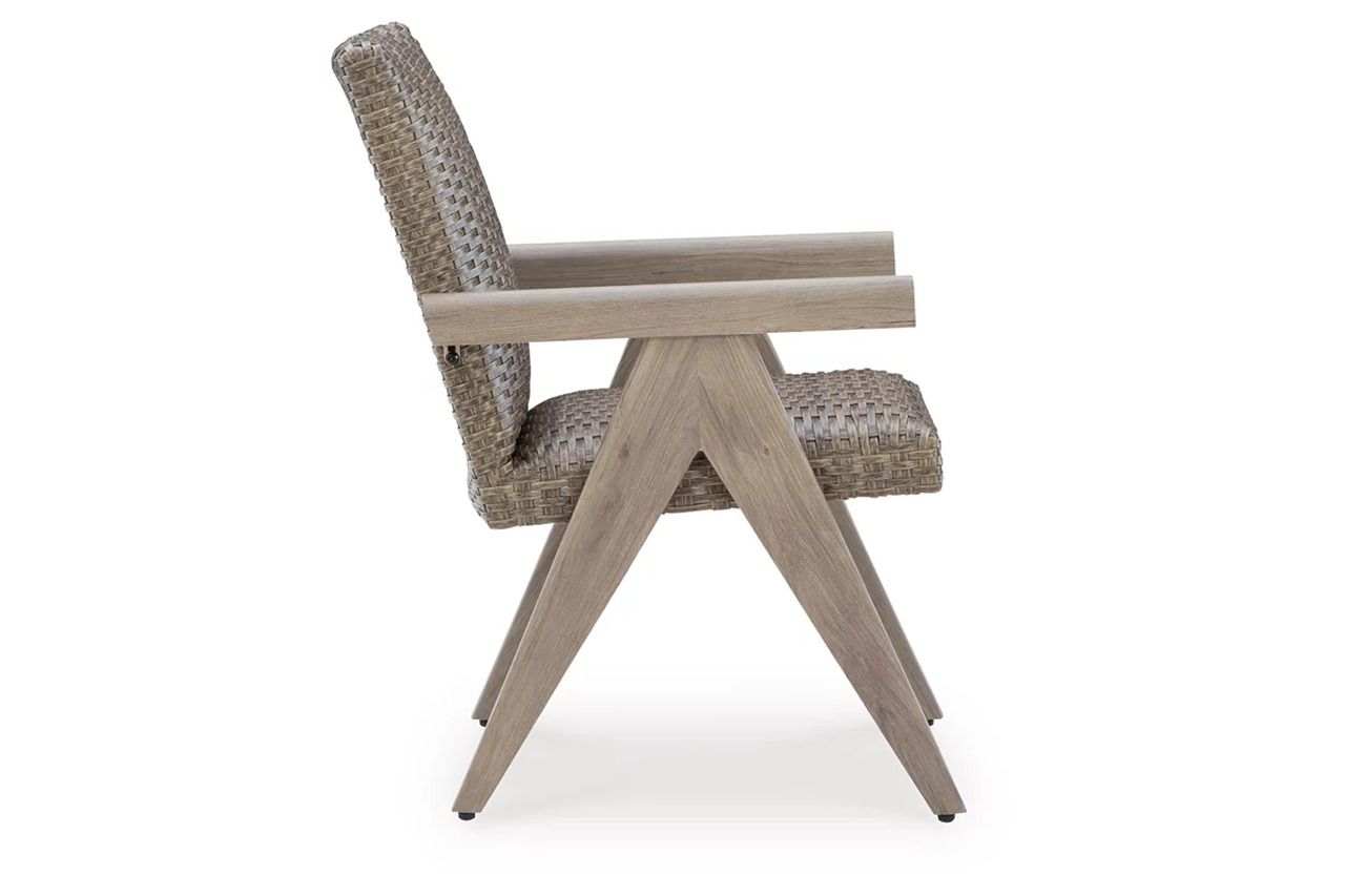 Haven Retreat Outdoor Arm Chair Set of 2 In Beige NCP690601A
