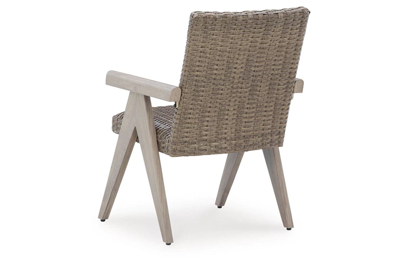 Haven Retreat Outdoor Arm Chair Set of 2 In Beige NCP690601A