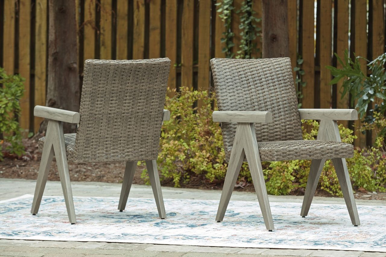 Haven Retreat Outdoor Arm Chair Set of 2 In Beige NCP690601A