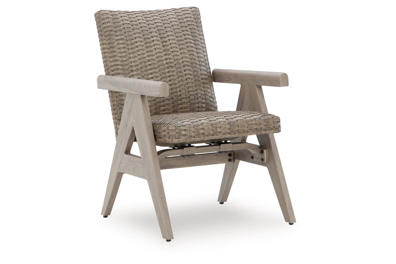 Haven Retreat Outdoor Rocking Arm Chair Set of 2 In Beige NCP690602A
