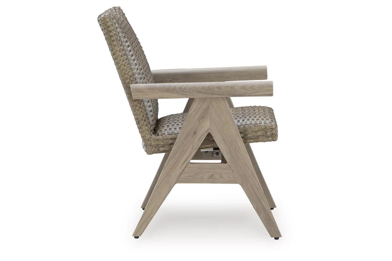 Haven Retreat Outdoor Rocking Arm Chair Set of 2 In Beige NCP690602A