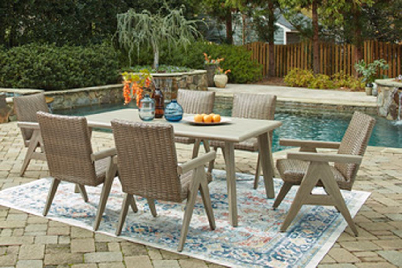 Haven Retreat Outdoor Dining Table In Beige NCP690625