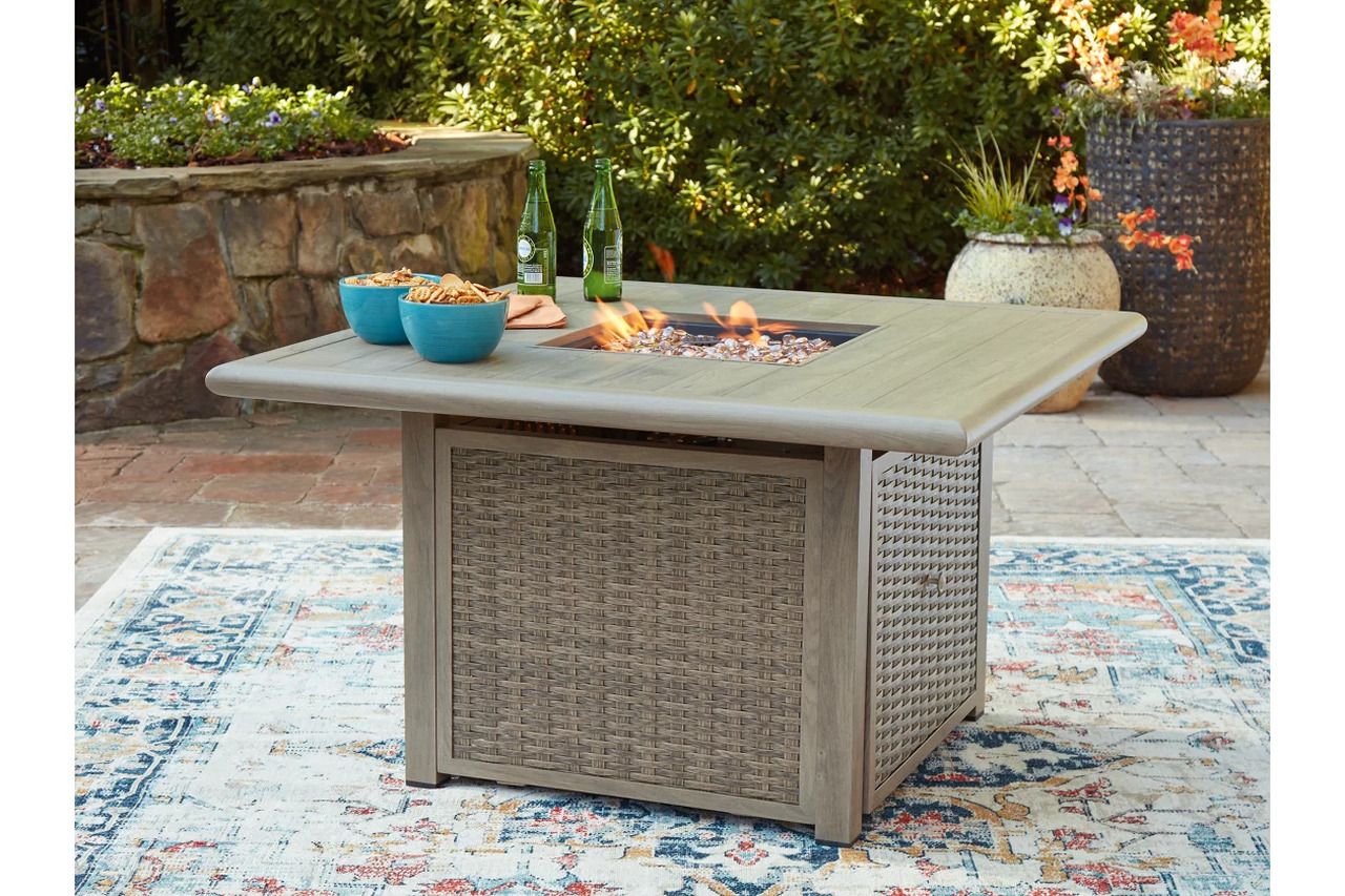 Haven Retreat Fire Pit Table In Beige NCP690772