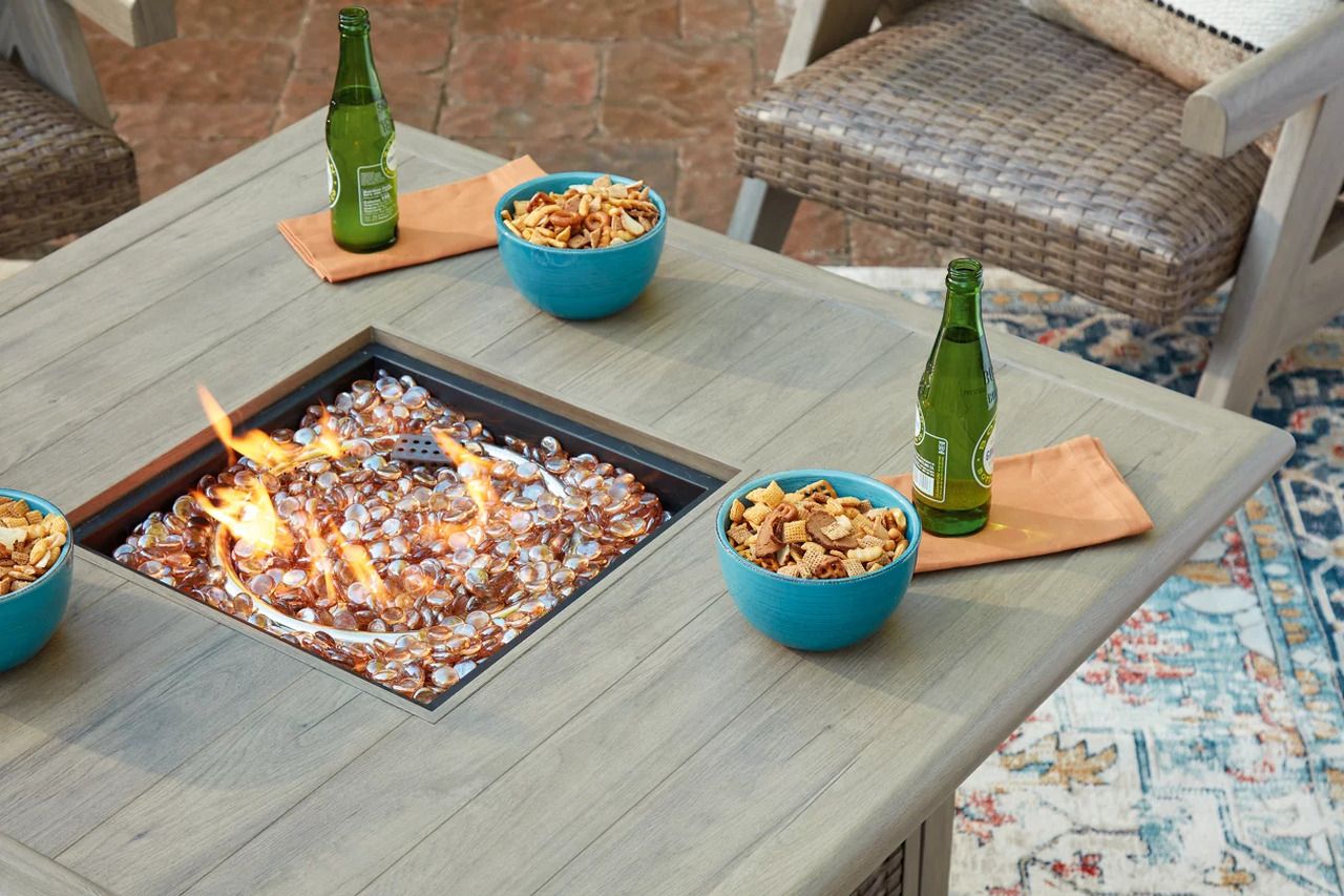 Haven Retreat Fire Pit Table In Beige NCP690772